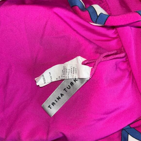 Trina Turk Pink and Blue Patterned One Piece Swimsuit - Picture 7 of 9